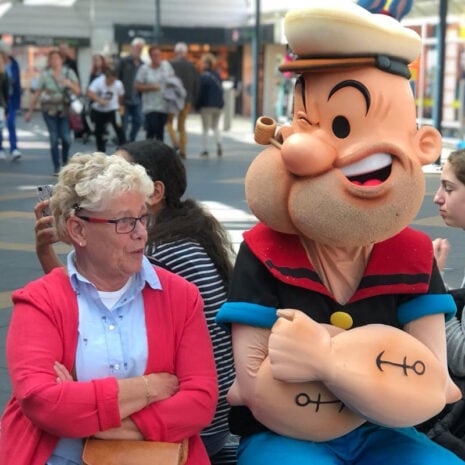 Popeye_Kidshelden_Winkelcentrumpromotie_meetgreet Popeye inhuren voor winkelcentrum event en kinderanimatie